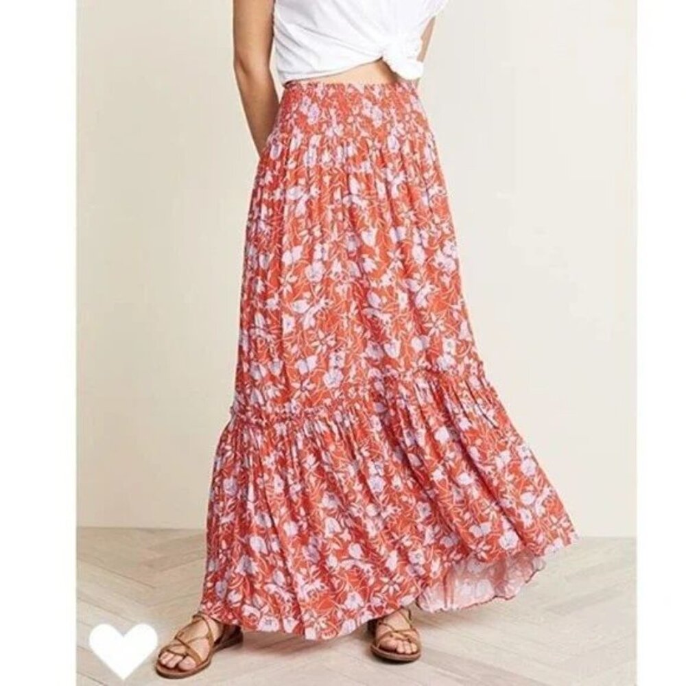 Free People Way Of The Wind Tiered Maxi Skirt. Size Large